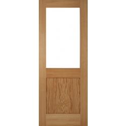 Marlborough Oak 1 Panel (Shaker) 1 Light with Clear Glass